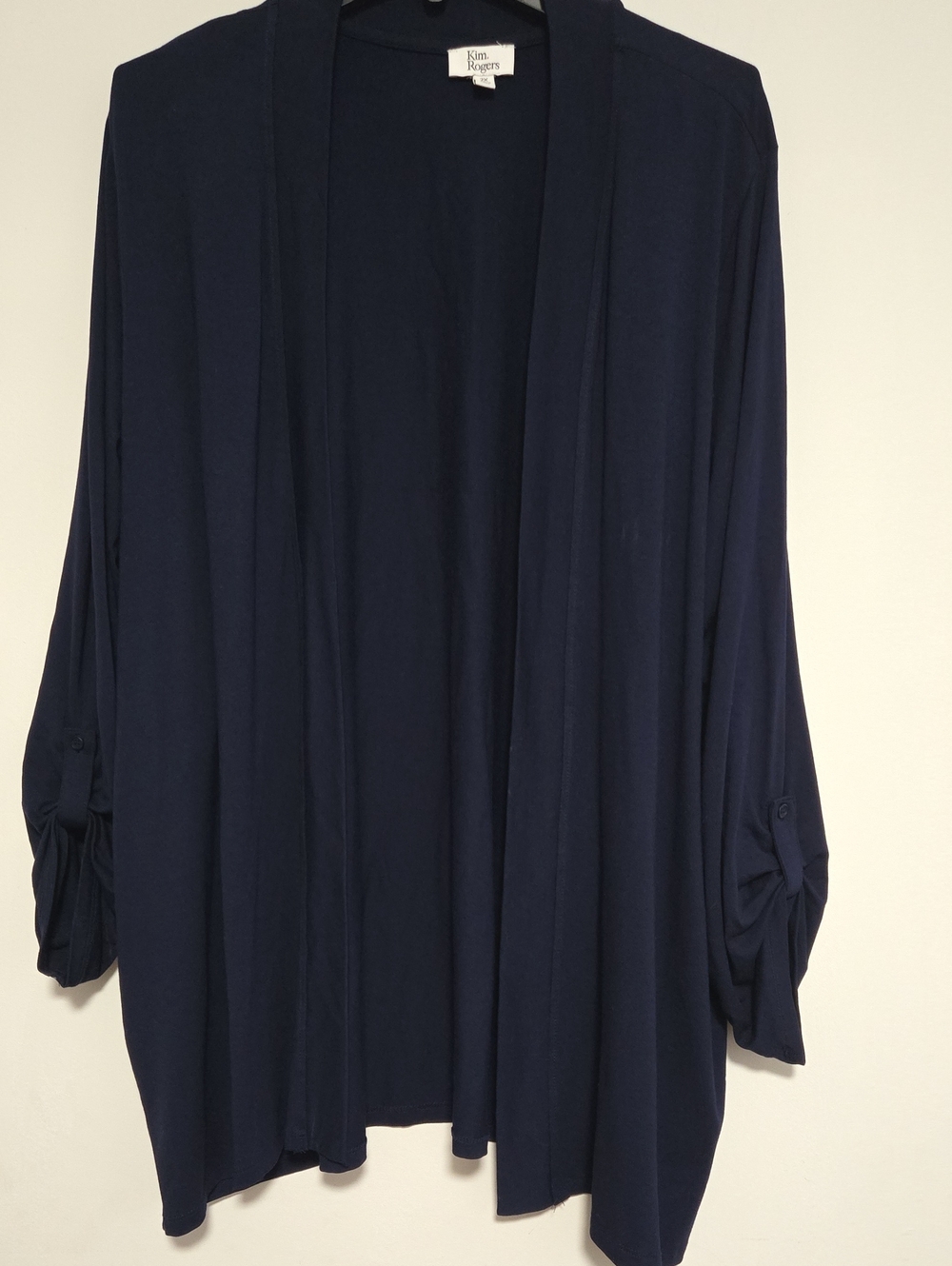 Kim Rogers Dark Navy Open Front Cardigan / Size 2X